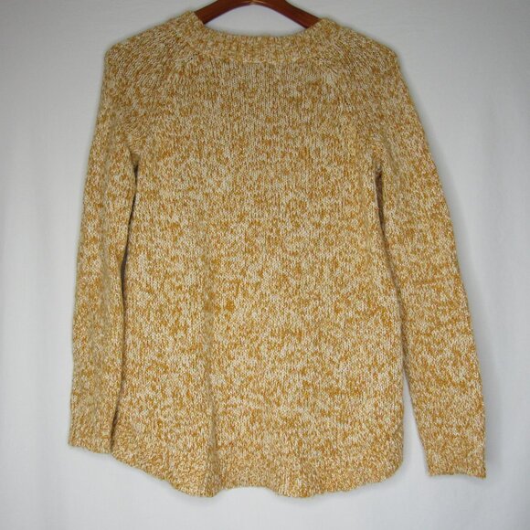 Ann Taylor LOFT Gold White Flecked Hi Low Knit Sweater Women's M Medium - Picture 7 of 8
